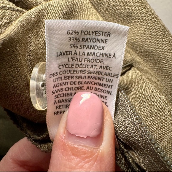 Open Edit High Rise Wide Leg Cargo Pants dark Olive size XS NWT - Picture 7 of 8